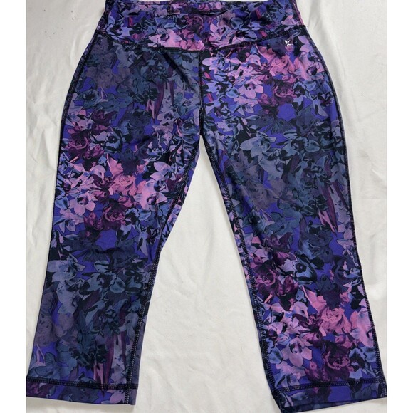 Danskin Now Pants Colorful Yoga Leggings Quick Dry Capri Floral Athletic Gym G - Picture 1 of 11